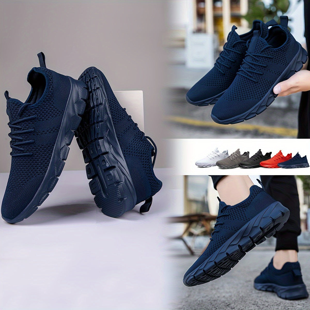 Lightweight Sneakers, Athletic Breathable Lace-ups